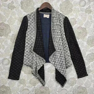 Anthropologie Saturday Sunday Open Front Knit Cardigan Sweater Waterfall Womens